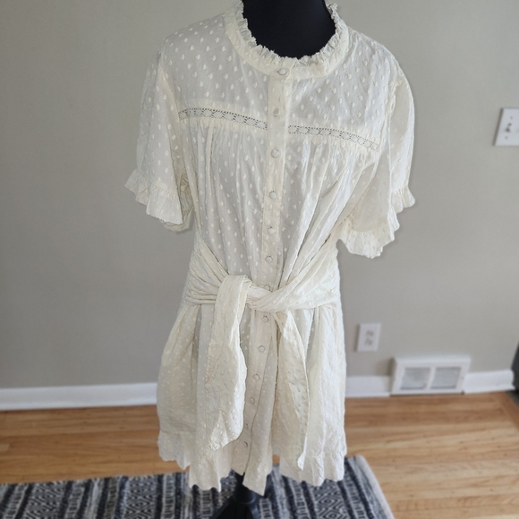 ALLISON Elegant Cream Button-Up Dress - Picture 1 of 5